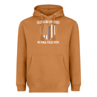 Meerkat national police week shirt vintage blue line american flag Heavyweight Hoodie - linhVisuals