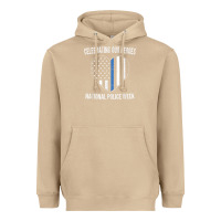 Mushroom national police week shirt vintage blue line american flag Heavyweight Hoodie - linhVisuals