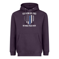 Plum national police week shirt vintage blue line american flag Heavyweight Hoodie - linhVisuals