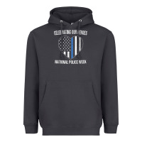 Smoke national police week shirt vintage blue line american flag Heavyweight Hoodie - linhVisuals