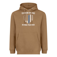 Toasted Coconut national police week shirt vintage blue line american flag Heavyweight Hoodie - linhVisuals