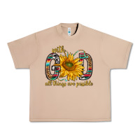 Burro with god all things are possible with sunflower bbs Urban Heavy Tee - BundleAndBundleShop