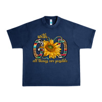Navy with god all things are possible with sunflower bbs Urban Heavy Tee - BundleAndBundleShop