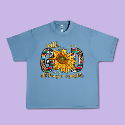 With God All Things Are Possible With Sunflower Bbs Urban Heavy Tee Designed By Bundleandbundleshop