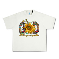 Pistachio with god all things are possible with sunflower bbs Urban Heavy Tee - BundleAndBundleShop