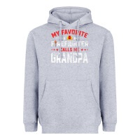 Heather Grey mens father's day my favorite firefighter calls me grandpa premium Heavyweight Hoodie - linhVisuals