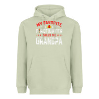 Matcha mens father's day my favorite firefighter calls me grandpa premium Heavyweight Hoodie - linhVisuals