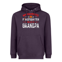 Mens Father's Day My Favorite Firefighter Calls Me Grandpa Premium Heavyweight Hoodie | Teevron