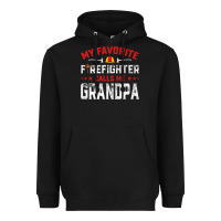 Black mens father's day my favorite firefighter calls me grandpa premium Heavyweight Hoodie - linhVisuals