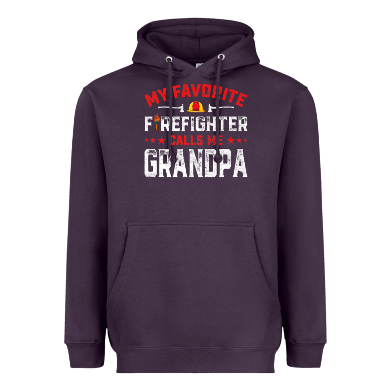 Mens Father's Day My Favorite Firefighter Calls Me Grandpa Premium Heavyweight Hoodie by linhVisuals | Teevron