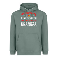 Sage mens father's day my favorite firefighter calls me grandpa premium Heavyweight Hoodie - linhVisuals