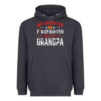 Smoke mens father's day my favorite firefighter calls me grandpa premium Heavyweight Hoodie - linhVisuals