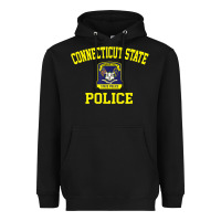 Black connecticut state police Heavyweight Hoodie - linhVisuals