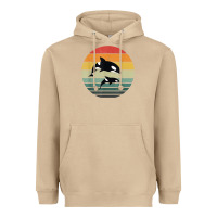 Orca Family Vintage Retro Art, Killer Whale Family Heavyweight Hoodie | Teevron