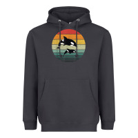 Smoke orca family vintage retro art, killer whale family Heavyweight Hoodie - linhVisuals