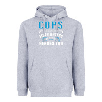 Heather Grey cops because firefighters need heroes too premium Heavyweight Hoodie - linhVisuals