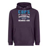 Plum cops because firefighters need heroes too premium Heavyweight Hoodie - linhVisuals