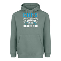 Sage cops because firefighters need heroes too premium Heavyweight Hoodie - linhVisuals