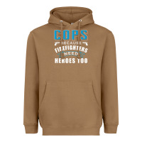Toasted Coconut cops because firefighters need heroes too premium Heavyweight Hoodie - linhVisuals