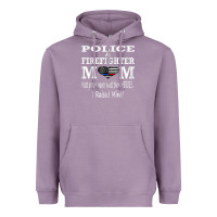 Lavender police & firefighter mom, i raised mine fireman mothers day Heavyweight Hoodie - linhVisuals
