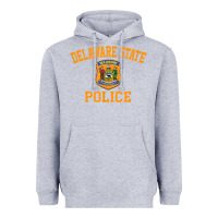 Heather Grey delaware state police Heavyweight Hoodie - linhVisuals