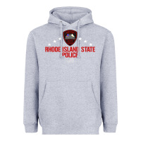 Heather Grey rhode island state police Heavyweight Hoodie - linhVisuals