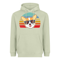 Matcha cool corgi vintage 80s dog lover Heavyweight Hoodie - linhVisuals