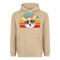 Mushroom cool corgi vintage 80s dog lover Heavyweight Hoodie - linhVisuals