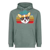 Sage cool corgi vintage 80s dog lover Heavyweight Hoodie - linhVisuals
