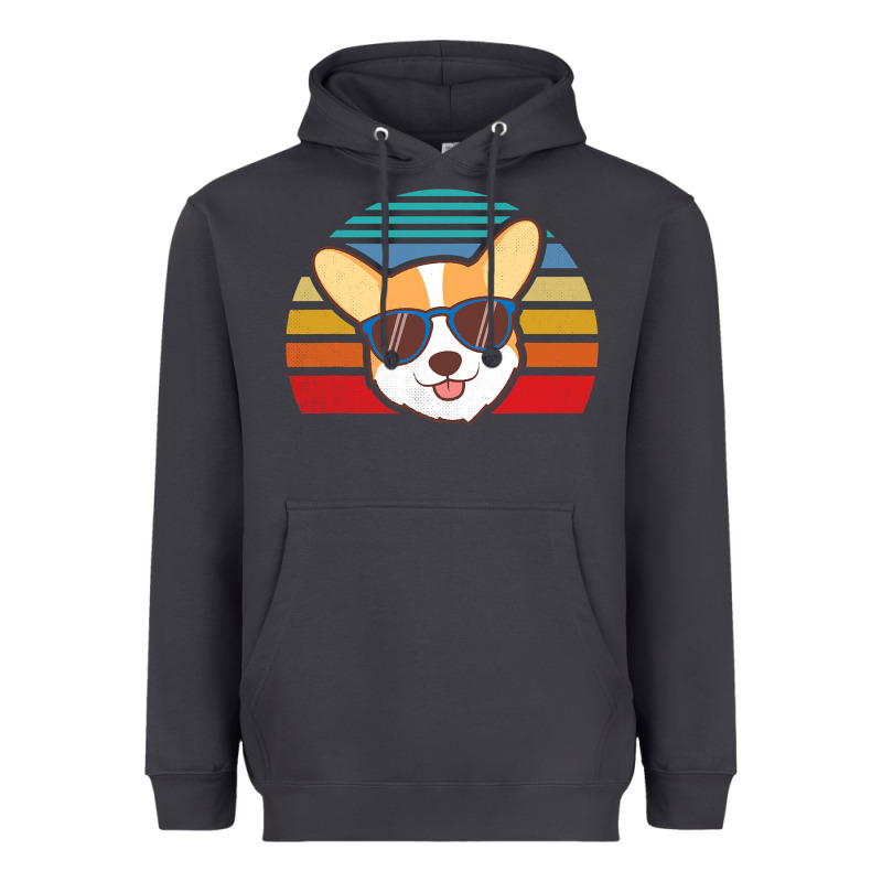 Cool Corgi Vintage 80s Dog Lover Heavyweight Hoodie by linhVisuals | Teevron