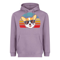 Lavender cool corgi vintage 80s dog lover Heavyweight Hoodie - linhVisuals
