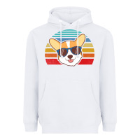 White cool corgi vintage 80s dog lover Heavyweight Hoodie - linhVisuals