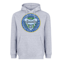 Heather Grey queensborough community college Heavyweight Hoodie - linhVisuals