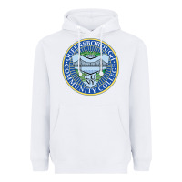 White queensborough community college Heavyweight Hoodie - linhVisuals