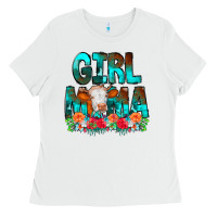 White Girl Mama Flowers Cow Ladies Tee - CowCowDesign