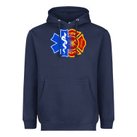 Navy emt firefighter ems fire first responder premium Heavyweight Hoodie - linhVisuals