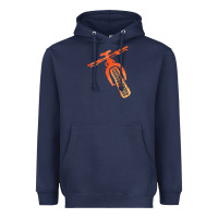 Navy fat bike mountain biking Heavyweight Hoodie - linhVisuals