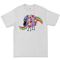 Dove Grey Rainbow sheep Premium Tee - CowGirlArtShop
