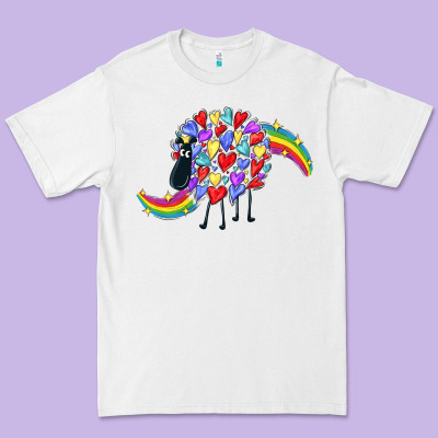 Rainbow Sheep Premium Tee Designed By Cowgirlartshop