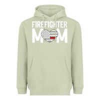 Matcha female firefighter mom thin red line flag firefighting premium Heavyweight Hoodie - linhVisuals