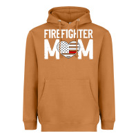 Meerkat female firefighter mom thin red line flag firefighting premium Heavyweight Hoodie - linhVisuals