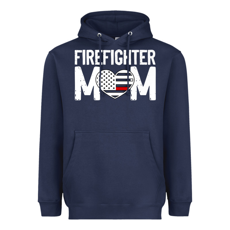 Female Firefighter Mom Thin Red Line Flag Firefighting Premium Heavyweight Hoodie by linhVisuals | Teevron