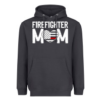 Smoke female firefighter mom thin red line flag firefighting premium Heavyweight Hoodie - linhVisuals