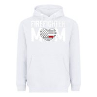 White female firefighter mom thin red line flag firefighting premium Heavyweight Hoodie - linhVisuals