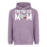 Lavender female firefighter mom thin red line flag firefighting premium Heavyweight Hoodie - linhVisuals