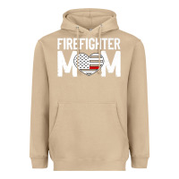 Mushroom female firefighter mom thin red line flag firefighting premium Heavyweight Hoodie - linhVisuals
