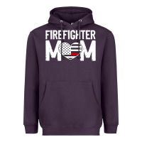 Plum female firefighter mom thin red line flag firefighting premium Heavyweight Hoodie - linhVisuals
