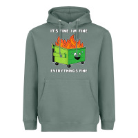 Sage dumpster fire its fine im fine Heavyweight Hoodie - linhVisuals