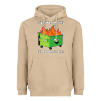 Mushroom dumpster fire its fine im fine Heavyweight Hoodie - linhVisuals
