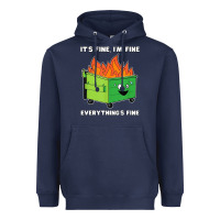Navy dumpster fire its fine im fine Heavyweight Hoodie - linhVisuals